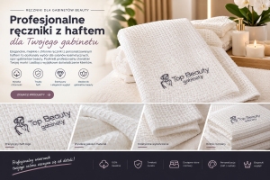 Haft na reczikach z logo firmy Beauty