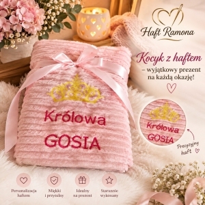 ciepły kocyk z napisem