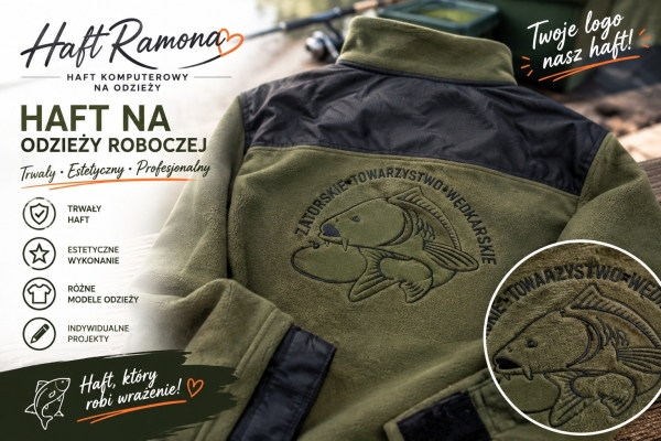 Bluza polarowa dla wędkarzy  haftowanym logo