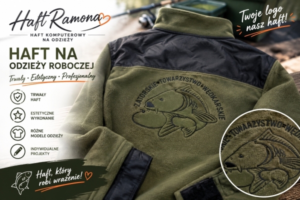 Bluza polarowa dla wędkarzy  haftowanym logo