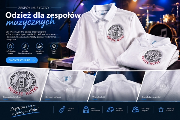 Koszulki z haftem dla zespołu muzycznego
