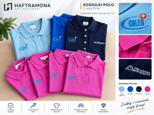 logo firmy na koszulkach polo